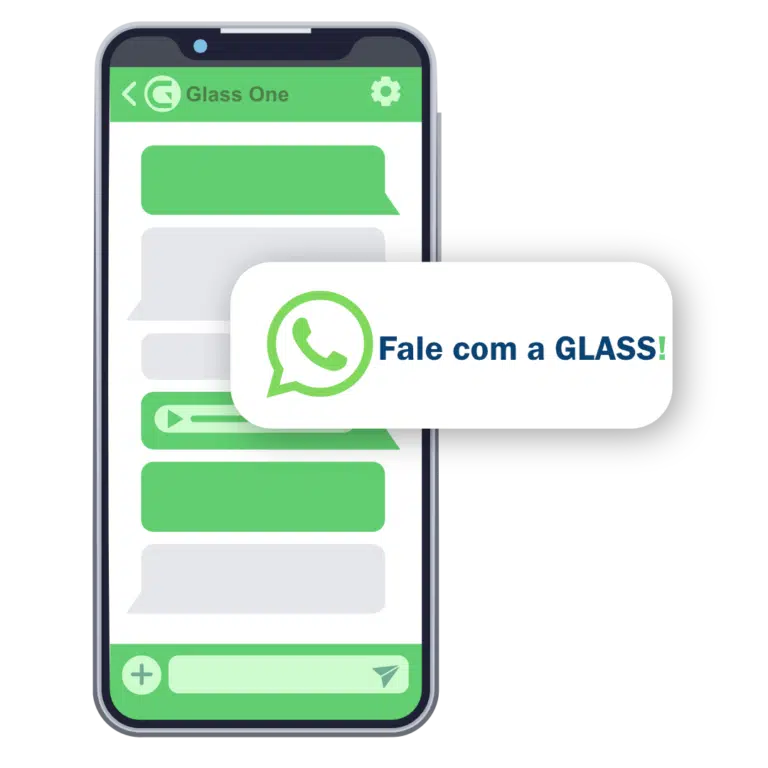 Conversa no WhatsApp com a Glass One sobre serviços de contabilidade e certificados digitais.